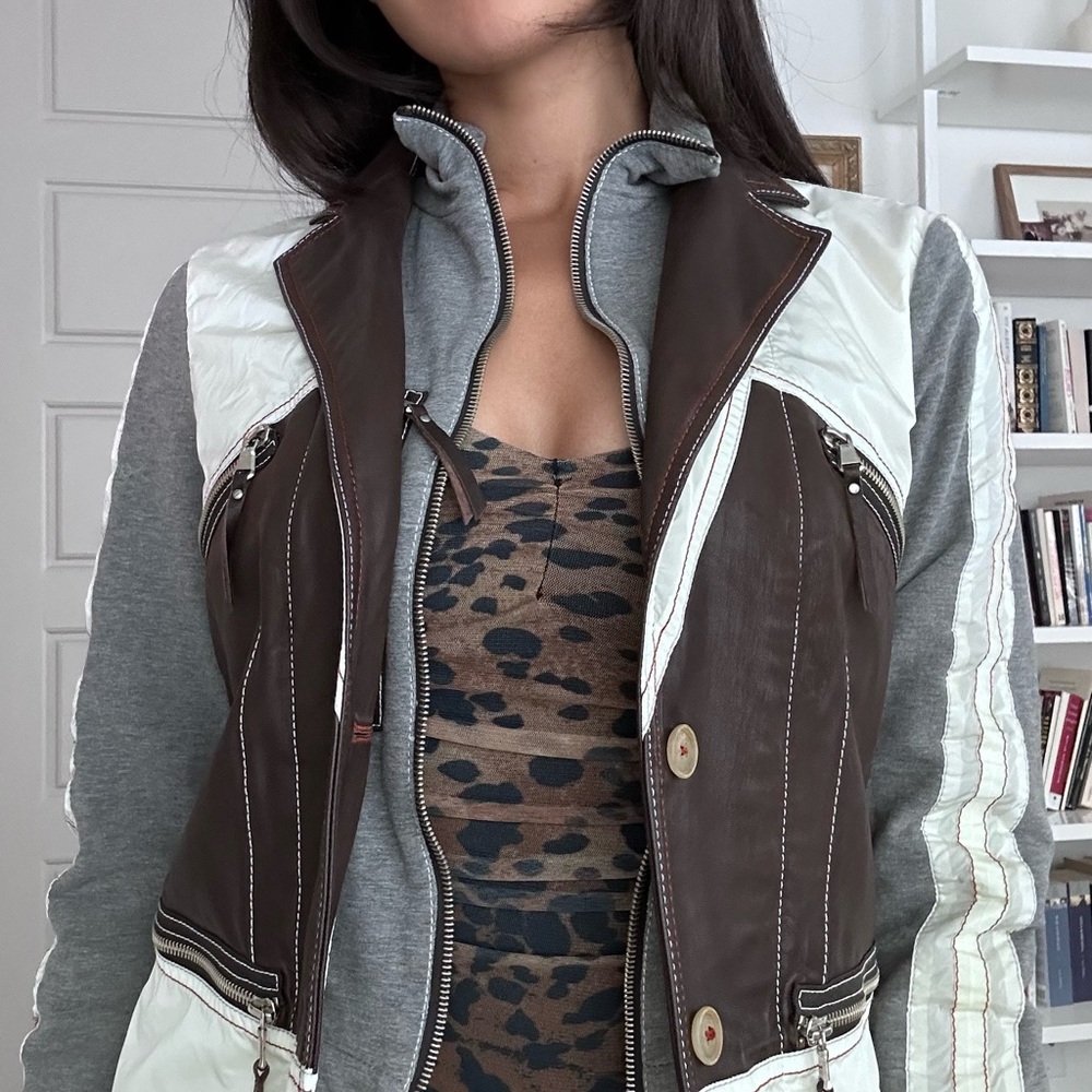 Vintage Mixed Material Jacket